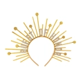 Golden sunburst halo headband with silver glitter Guest of Honor text for party - Guest Of Honor (YADG24732) / Gold