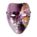 Violette Maskerade-Maske mit handgemaltem Schmetterlings-Design für Kostümfeste - Einheitsgröße / Lila Spritzer Stil (HDB24238C)