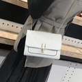 Elegant white quilted crossbody bag with gold chain strap and metallic lock closure - White