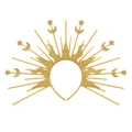 Golden sunburst headband with glitter sequins, crescent moon and star elements - Gold Sun Star Moon Style (HAA24060)