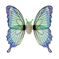 Electric butterfly wings toy in blue-green gradient for kids party costume - Blue