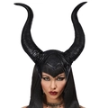 Copricapo corna da diavolo nere stile Maleficent con trama a spirale per cosplay - Stile Cattiva (HC19AT001)