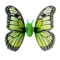 Electric glowing butterfly wings toy with black and green patterns and shoulder straps - Green
