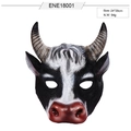 Maschera da mucca 3D realistica in schiuma con corna e motivo bovino per feste di Pasqua - Taglia unica / Maschera da Mucca (ENE18001)