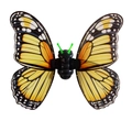 Electric monarch butterfly wings for pets or kids party with orange gradient patterns - Yellow