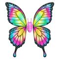 Elektrische Schmetterlingsflügel für Cosplay mit bunten Elfenflügeln im Gradient-Stil - Regenbogenfarben