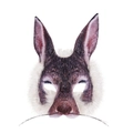 Maschera realistica da coniglio marrone con bordo in pelliccia bianca per feste di Pasqua - Stile Coniglio Realistico (AFH16009)