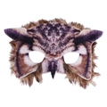 Maschera realistica da civetta con pelliccia sintetica marrone e stampa gufo - Stile Gufo Realistico (AFH16018)