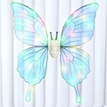 Electric light-up butterfly wings in translucent blue for festive cosplay costumes - Transparent (UGA23036)