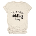 Détail d'un t-shirt en coton doux avec l'imprimé I don't feel like Adulting today - S / Sable (Police Noire)