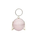 Rosa kugelförmige Abendtasche mit Strassgriff und goldener Kette für Damen - Rosa