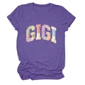 Close-up of GIGI patchwork applique and soft heather purple cotton fabric texture - S / Purple