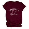Close-up of slogan print on soft burgundy cotton crew neck short sleeve t-shirt - S / Wine Red (White Font)