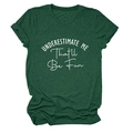 Detail of rolled sleeve and white slogan print on a dark green crew neck t-shirt - S / Retro Green (White Font)