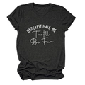 Close-up of charcoal grey cotton T-shirt with white Underestimate Me That'll Be Fun slogan - S / Black (White Font)