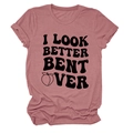 Close-up of Dusty Rose cotton T-shirt featuring bold black text and a peach graphic - Rose Gold (Black Letter Peach)
