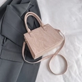 Light pink tote bag with pleated glossy finish and gold hardware for daily casual use - Pink