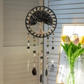 Large Tree of Life suncatcher with black crystals and handmade bohemian beads - Black