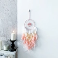 Dreamcatcher with pink Tree of Life and gradient feathers for home wall decor - Sakura Sophora Style