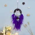 Decorazione da parete albero della vita con pietre viola e piume naturali fatte a mano - Stile Albero delle Fate ai Fiori di Ciliegio