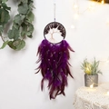 Handmade tree of life dreamcatcher with purple feathers and gemstone tree pendant - Purple Tree of Life Finished Product