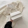 Elegante bolso bandolera blanco con asa anudada y monedero a juego en set - Blanco