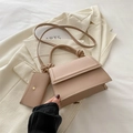 Elegant beige crossbody small square bag with decorative knot handle and matching coin pouch - Khaki