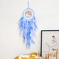 Acchiappasogni Albero della Vita blu con piume per decorazioni murali stile boho - Prodotto Finito Albero dell'Oceano (Senza Luce)