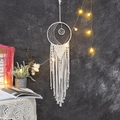 Acchiappasogni bohémien grande bianco a luna con nappe e ciondolo a stella decorativo - Arazzo Stella Naihe