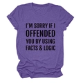 Detail of purple heather fabric and slogan print on a casual crewneck T-shirt - Purple (Black Text)