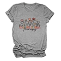 Close-up of the colorful floral print and Occupational Therapy text on a grey t-shirt - S / Charcoal Grey