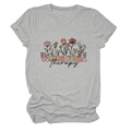 Détail du t-shirt gris Occupational Therapy avec motif floral vintage et tissu en coton doux - S / Gris clair