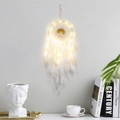 Acchiappasogni bianco con perle Albero della Vita e luci LED per decorazione - Bianco