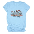 T-shirt bleu clair à col rond avec motif floral imprimé Occupational Therapy - S / Bleu ciel