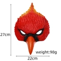Realistische rote Vogelmaske mit Federstruktur für Karneval, Cosplay und Auftritte - Roter Vogel (Kardinal)