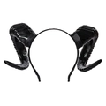 Realistische zwarte ramshoorn haarklem voor Halloween cosplay en gothic party accessoires - Eén maat / Zwarte Schapenhoorn Hoofdband (HAB22136)