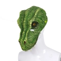 Realistische 3D Dinosaurier Maske aus grünem PU-Schaum für Halloween und Karnevalspartys - Grüner T-Rex Stil (HNA17117)