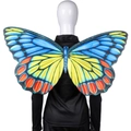 Detail of vibrant butterfly wings costume with blue and orange patterns for party wear - Colorful Butterfly Wings (EGA18007V1)
