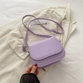 Purple PU leather saddle bag with adjustable strap and Fashion Trend print logo - Purple