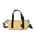 Modern bright yellow cylindrical shoulder bag with black nylon straps and high capacity - Yellow