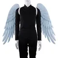 Hellblaue Engelsflügel Kostümzubehör mit weißen Riemen für Mardi Gras und Cosplay - Einheitsgröße / Weiße Engelsflügel für Erwachsene