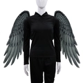 Große schwarze Feder Engelsflügel für Halloween Cosplay Kostüme, Party Requisiten - Einheitsgröße / Schwarze Engelsflügel für Erwachsene