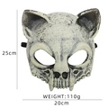 3D Schafschädel Katzenmaske für Halloween Cosplay Party mit Größe 25x20cm Maßen - Einheitsgröße / Antikweiß Katzenschädel
