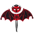 Set costume di Halloween per bambini con maschera da diavolo e ali di ossa nere - Set Demone Rosso (WHYZ21299)