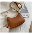 Minimalistische braune Hobo-Schultertasche aus hochwertigem Leder für Damen - Hellbraun