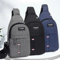 Waterproof Oxford fabric chest bags for men in grey, black, and blue colors - Blue