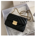 Classic black quilted shoulder bag with gold chain strap in a premium gift box - Black