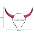 Red and black devil horn headband for Halloween cosplay, size 28x21cm and 48g weight - Devil Horn Headband (Black White)