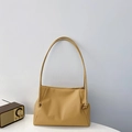 Minimalistische mosterdgele draagtas met geknoopte schouderband en zachte afwerking - Khaki