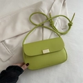 Borsa a tracolla vintage verde avocado in pelle opaca con chiusura dorata - Verde